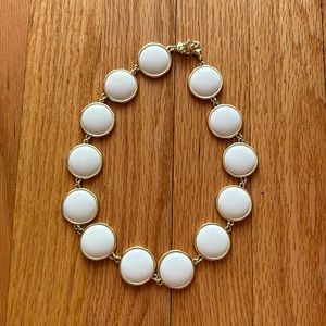 Large round white womens necklace
